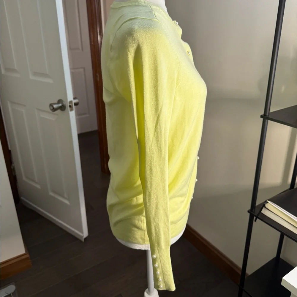 Zara Lemon Button-Up Cardigan Medium - Picture 3 of 10